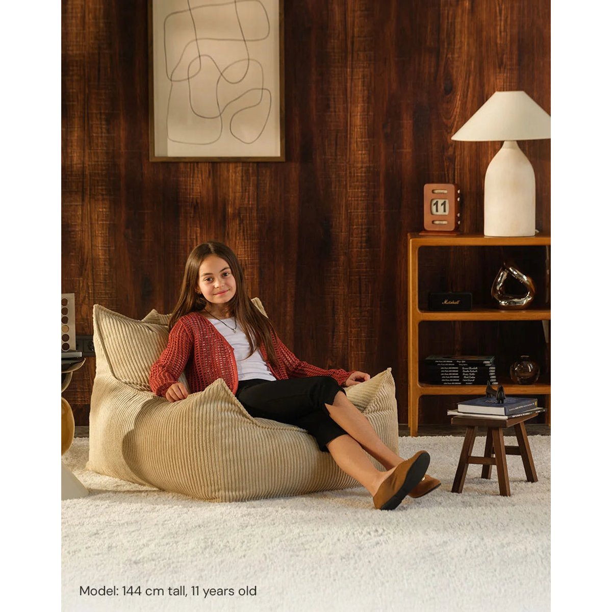Club Pouf Fauteuil Ado en Velours Côtelé brown sugar, WIGIWAMA