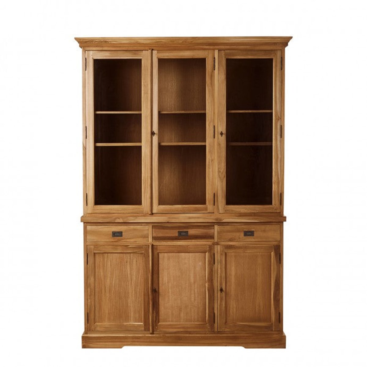 Vaisselier en bois de teck 150 cm  BOSTON naturel, BERAH GETAH