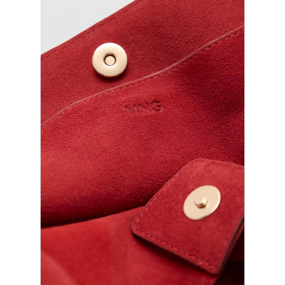 Sac shopper cuir rouge, MANGO