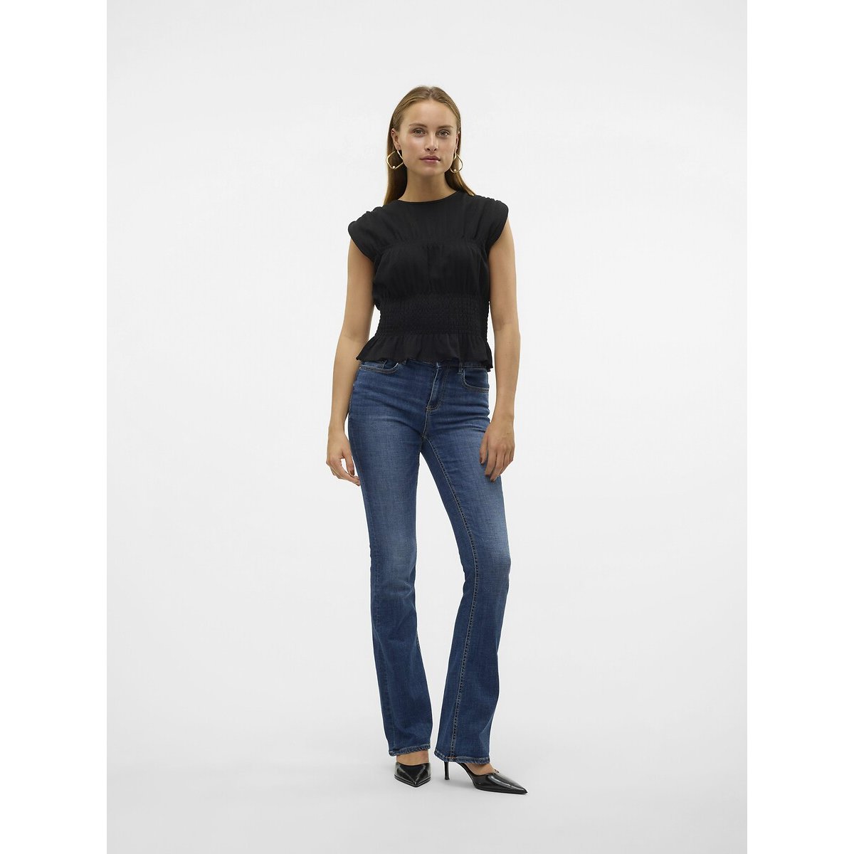 Jean Flare, taille standard dark blue, VERO MODA