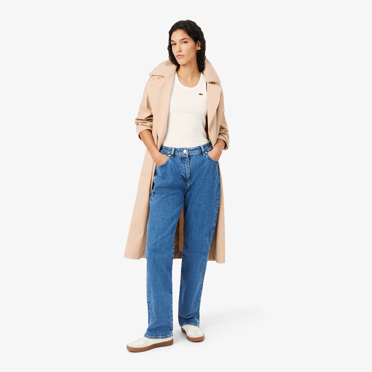 Débardeur slim fit coton côtelé blanc-70v, LACOSTE