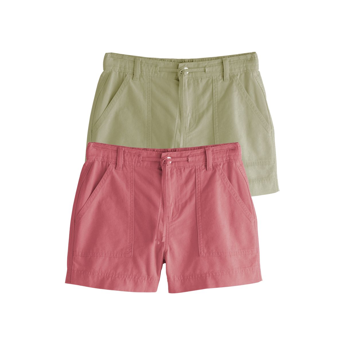 Shorts style militaire en denim, lot de 2 rose/kaki, NEXT