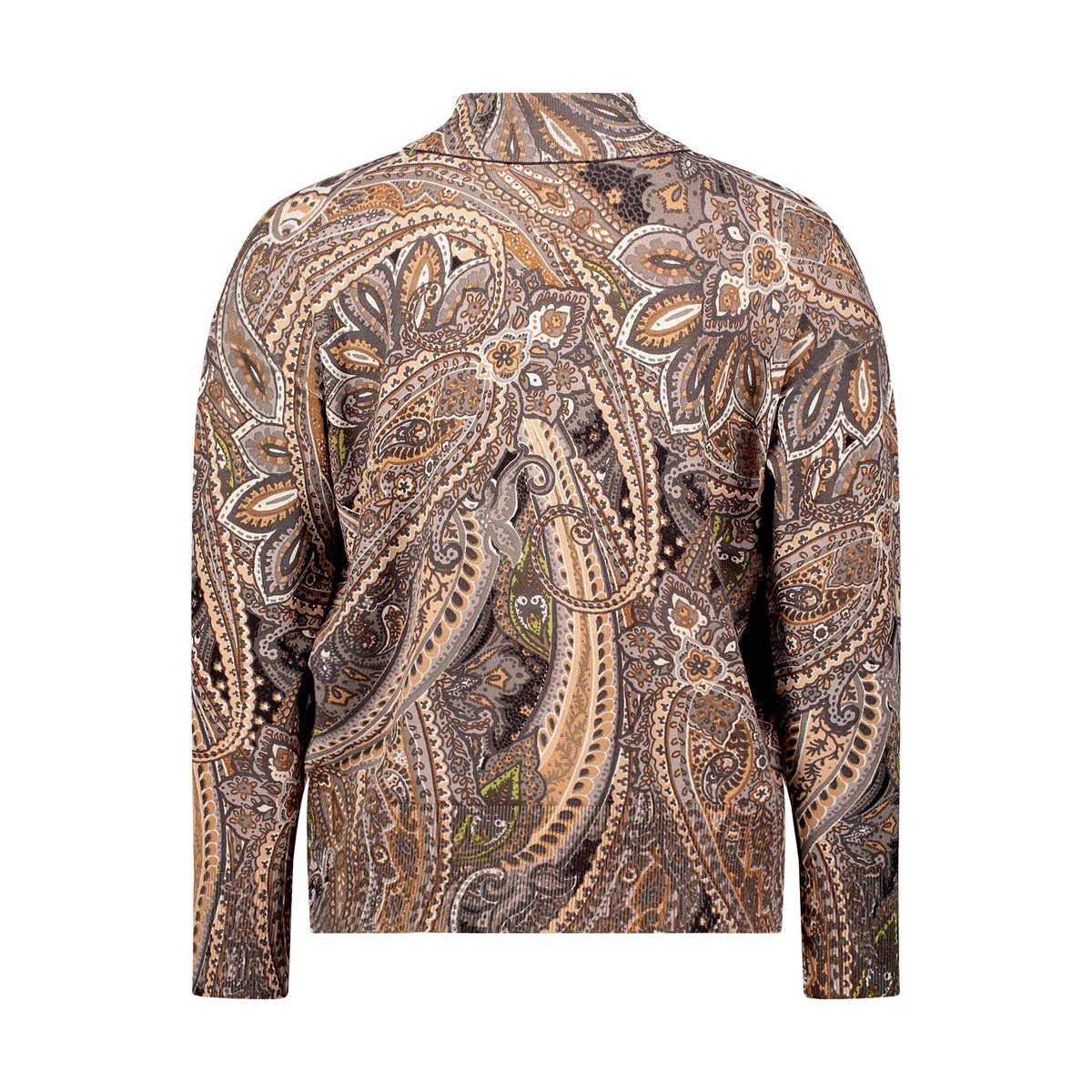 Pull-over en fine maille à col droit gris/beige, BETTY BARCLAY