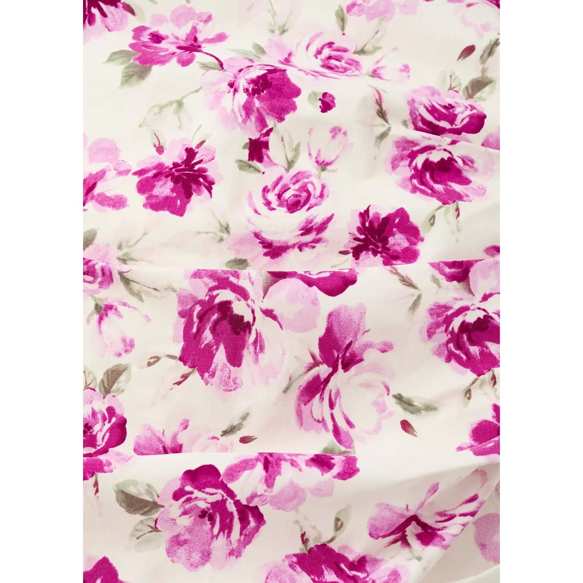 Robe florale froncée sur le côté écru, MANGO