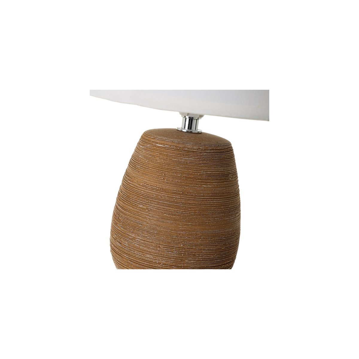 Lampe à poser ronde céramique marron effet naturel - 17x17x27.5cm marron, WADIGA