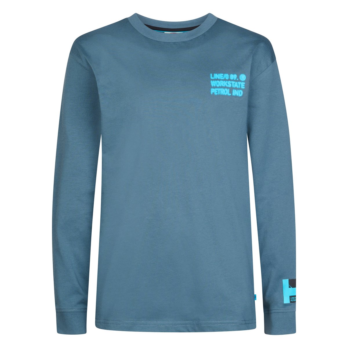 T-shirt imprimé à manches longues ironlake bleu storm blue, PETROL INDUSTRIES