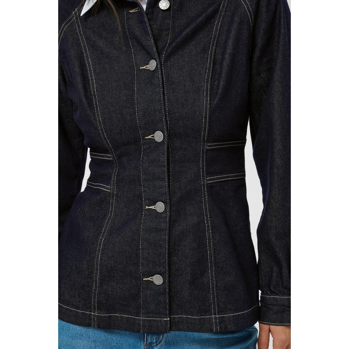 Chemise en jean bleu dark blue unwashed denim, KAFFE