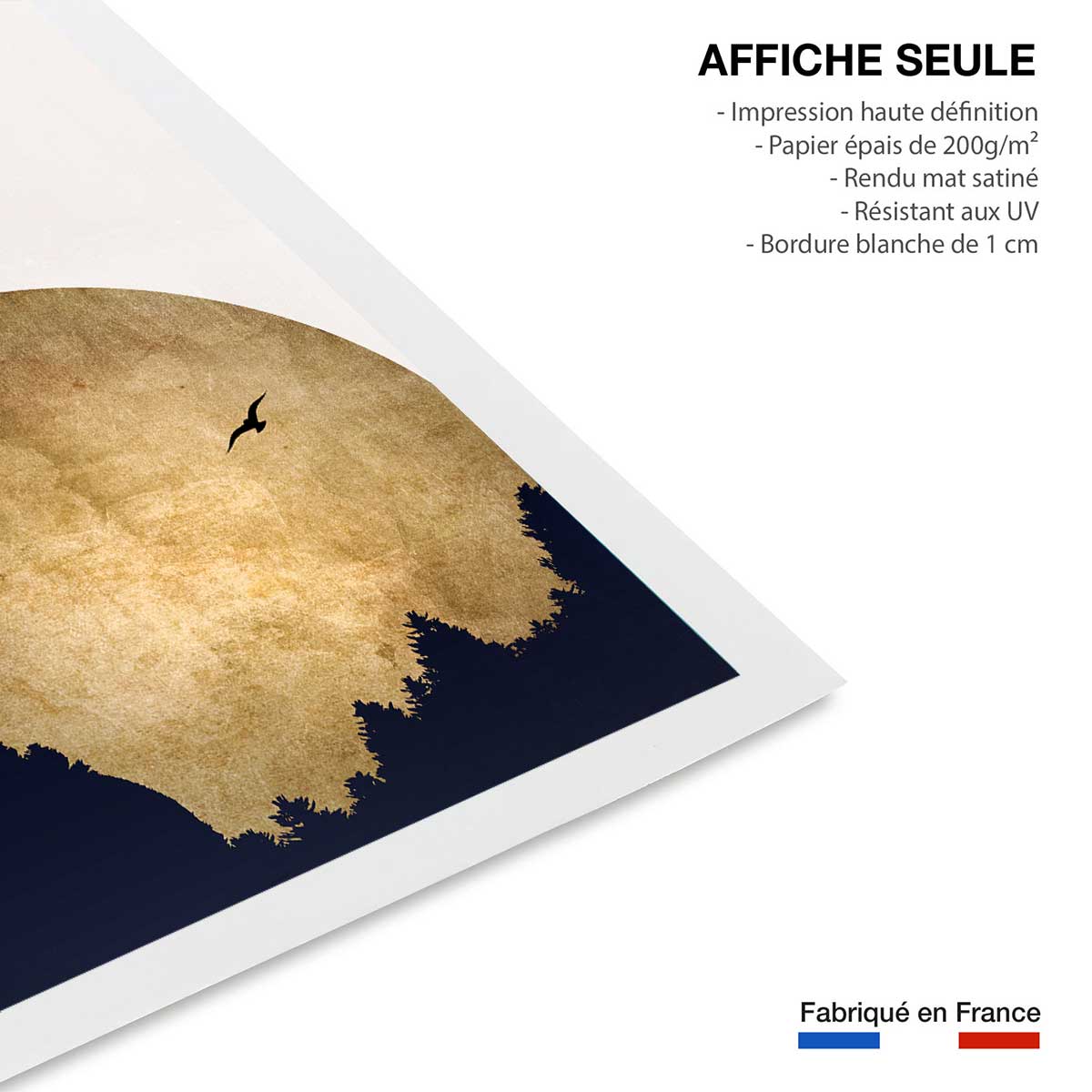 Poster crepuscule doré affiche seule, HEXOA