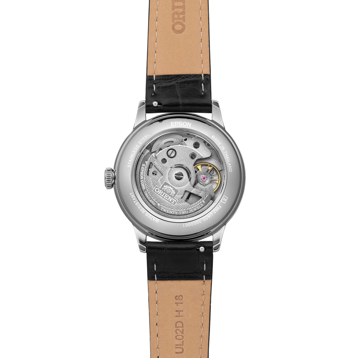Montre Analogique BAMBINO argenté blanc noir, ORIENT