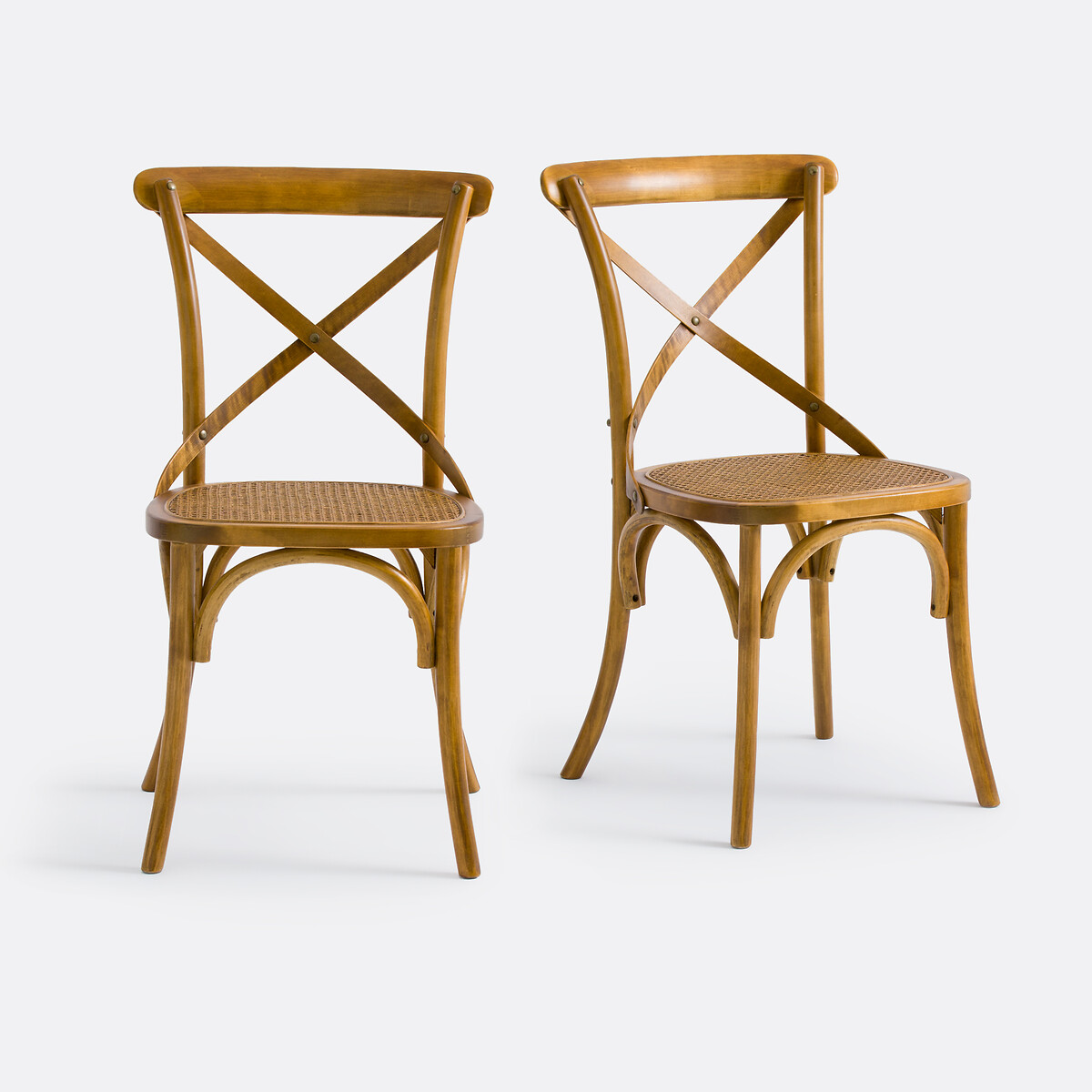 Lot de 2 chaises bois et cannage Cedak noyer, LA REDOUTE INTERIEURS