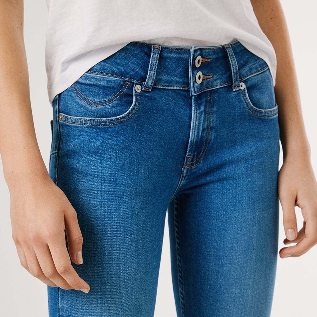 Jean Coupe Slim, Taille Moyenne - Gen faded azure powerflex, PEPE JEANS