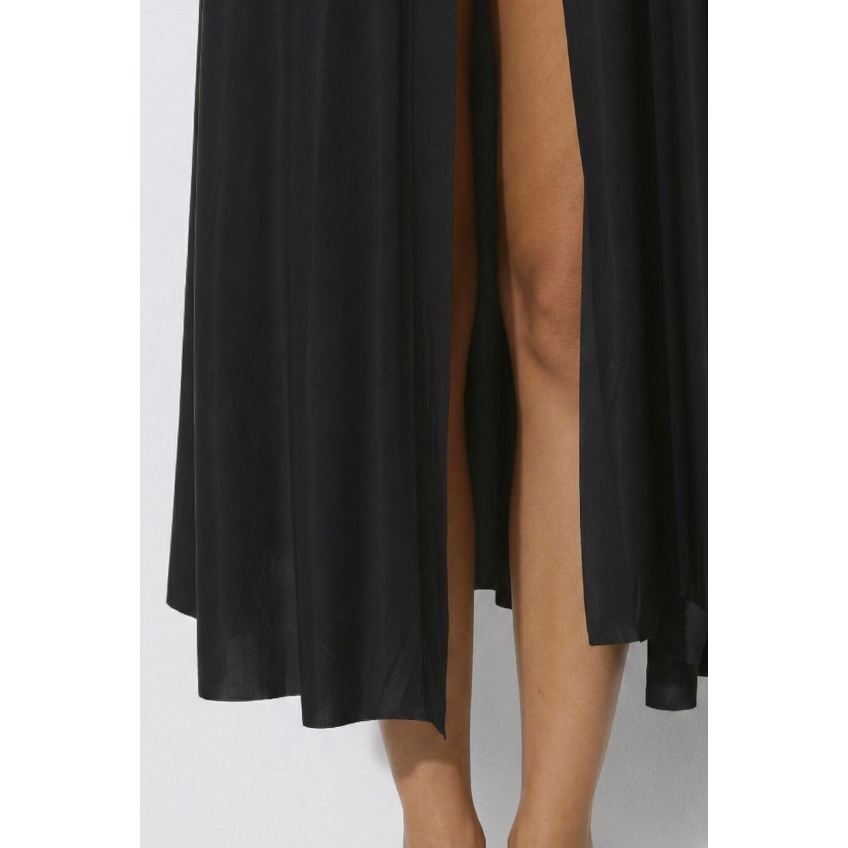 Jupe maxi extensible noir, ULLA POPKEN
