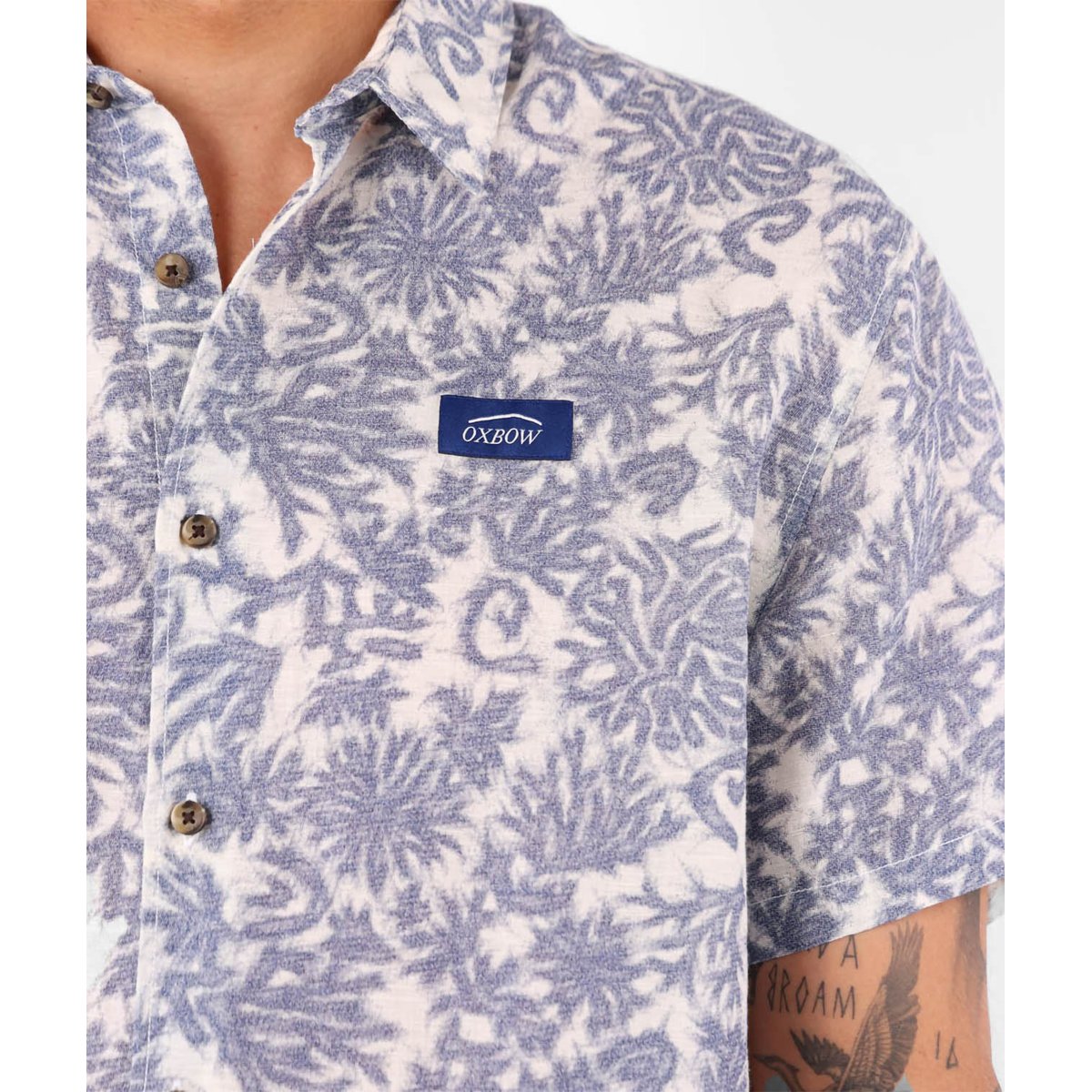 Chemise manches courtes lin coton BARREL sel, OXBOW