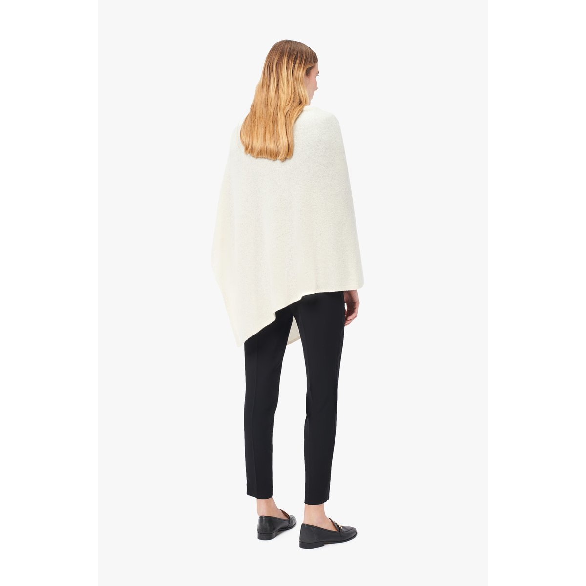 Poncho asymétrique en cachemire BALTIA ivoire, CAROLL