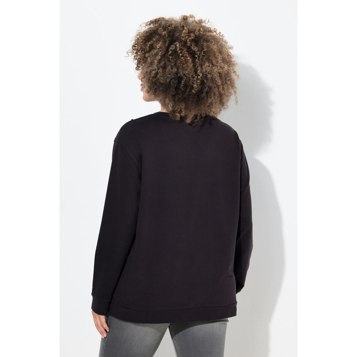 Sweat-shirt à paillettes, coupe oversize noir, ULLA POPKEN