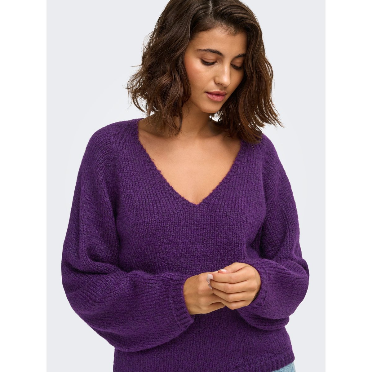 Pull En Maille violette - acai 1, ONLY