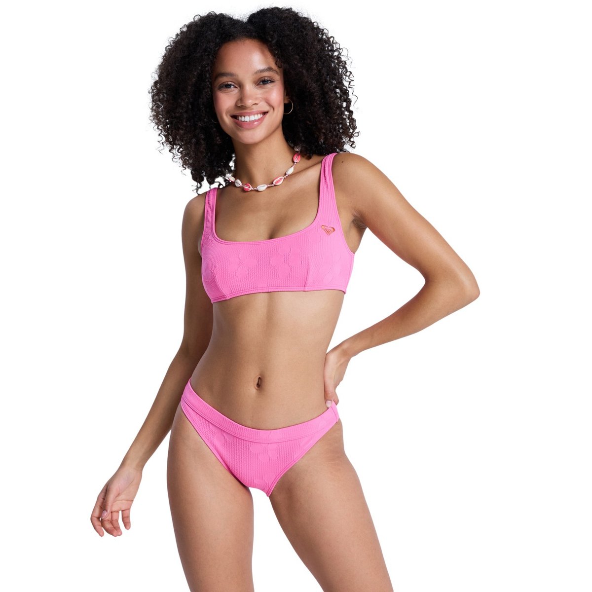 Bas de maillot de bain culotte bikini classique. rose sangria sunset, ROXY