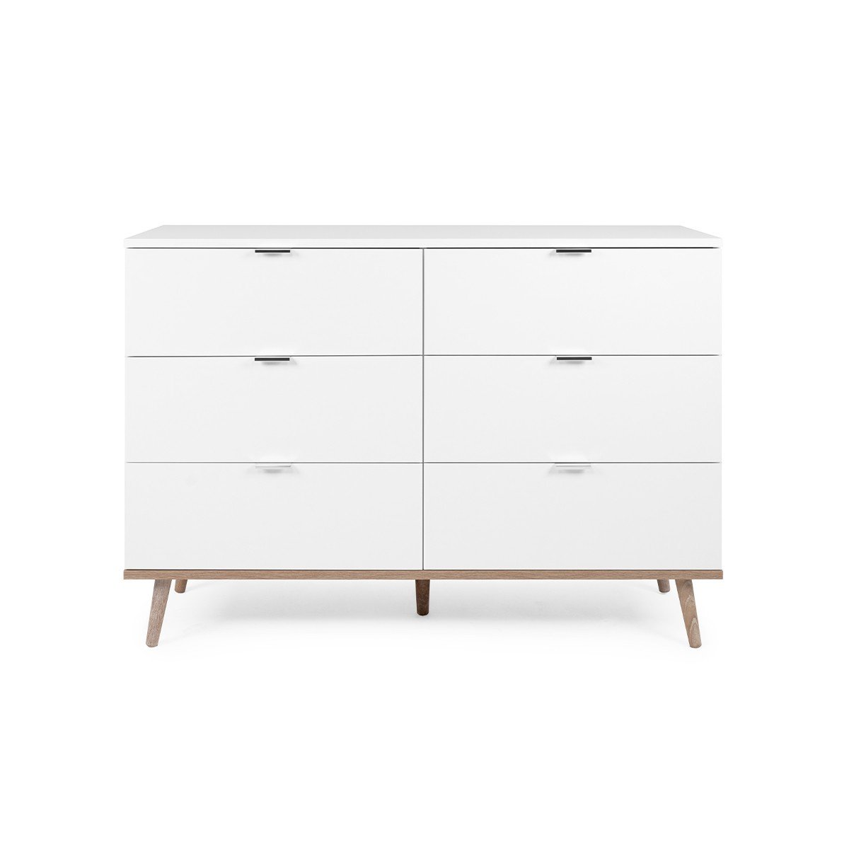 Commode 6 Tiroirs L120 cm - COPENHAGUE blanc, CALICOSY