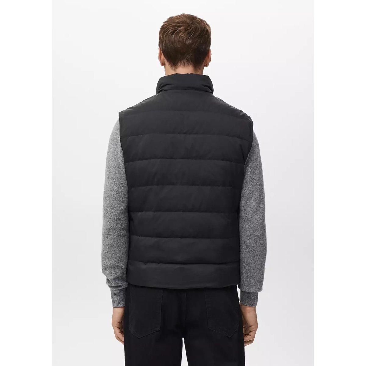 Gilet matelassé rembourrage duvet et plumes noir, MANGO MAN