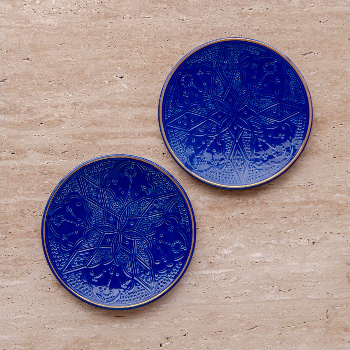 Assiette EMPREINTE bleu majorelle, CHABI CHIC