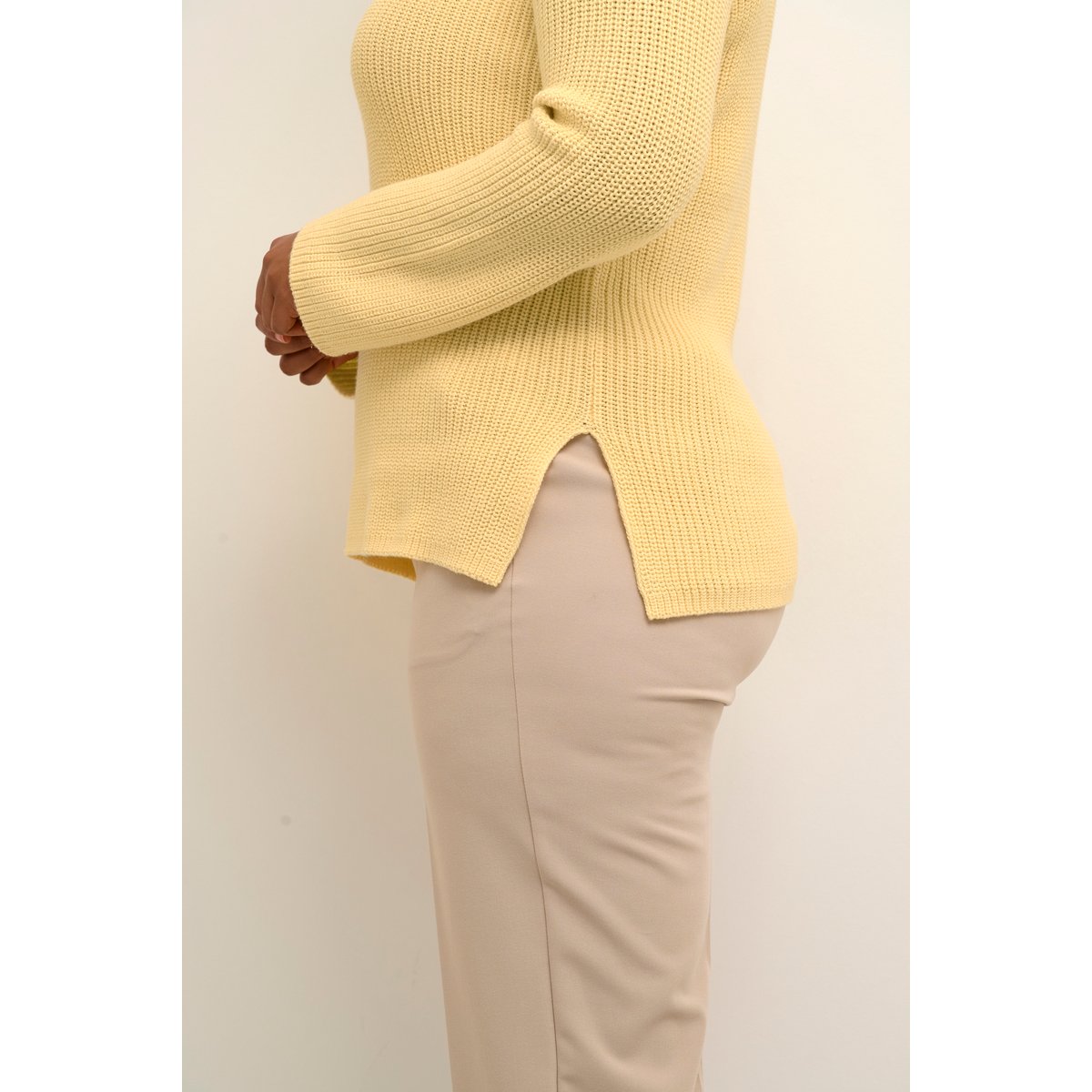Pullover tricoté jaune mellow yellow, KAFFE CURVE