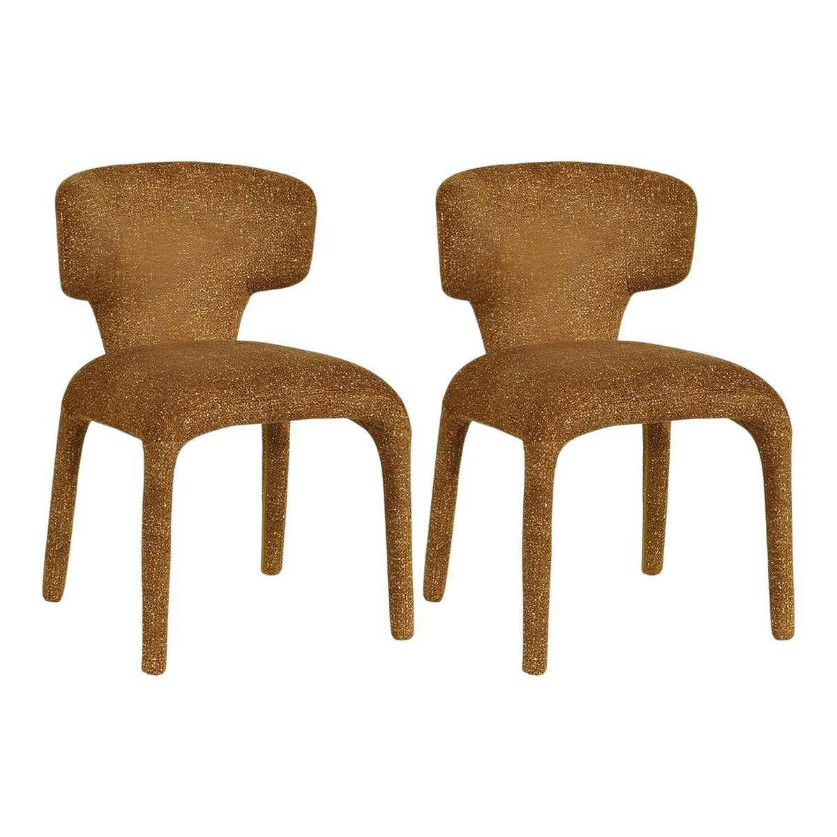 Chaise design en tissu (lot de 2) TULSA moutarde, PIER IMPORT