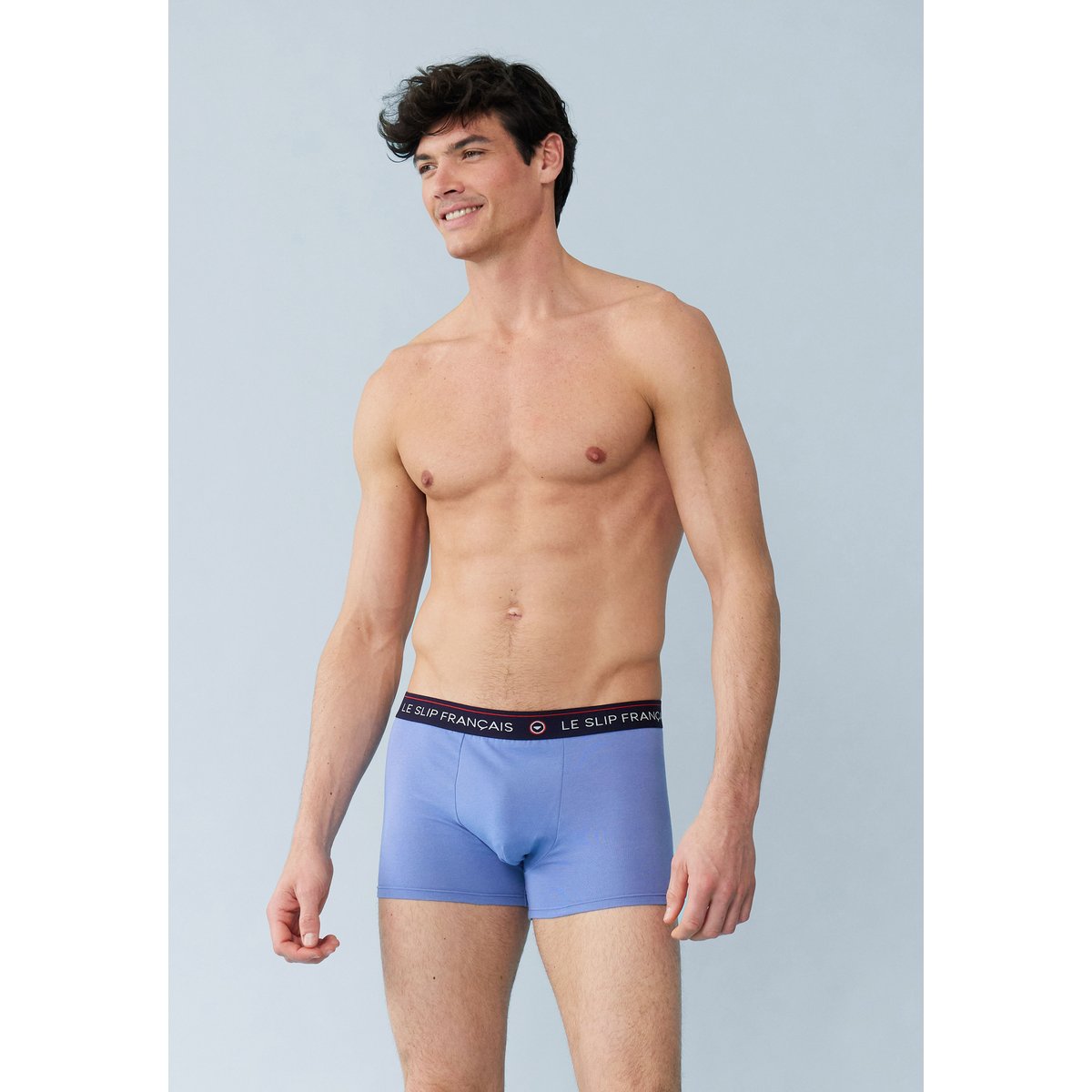 Lot de 6 boxers en coton Redoutable noir blanc bleu foncé rouge gris chiné bleu, LE SLIP FRANCAIS