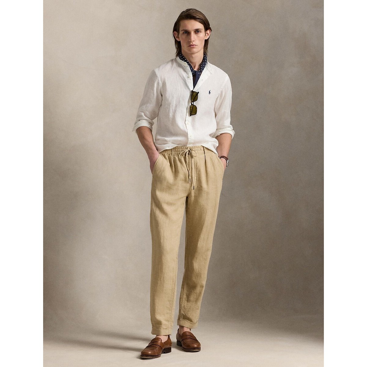 Linen Slim Fit Shirt ecru , POLO RALPH LAUREN