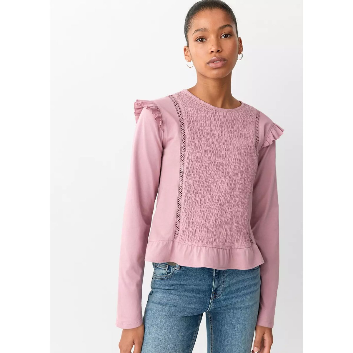 T-SHIRT LOVE rose, MANGO TEEN