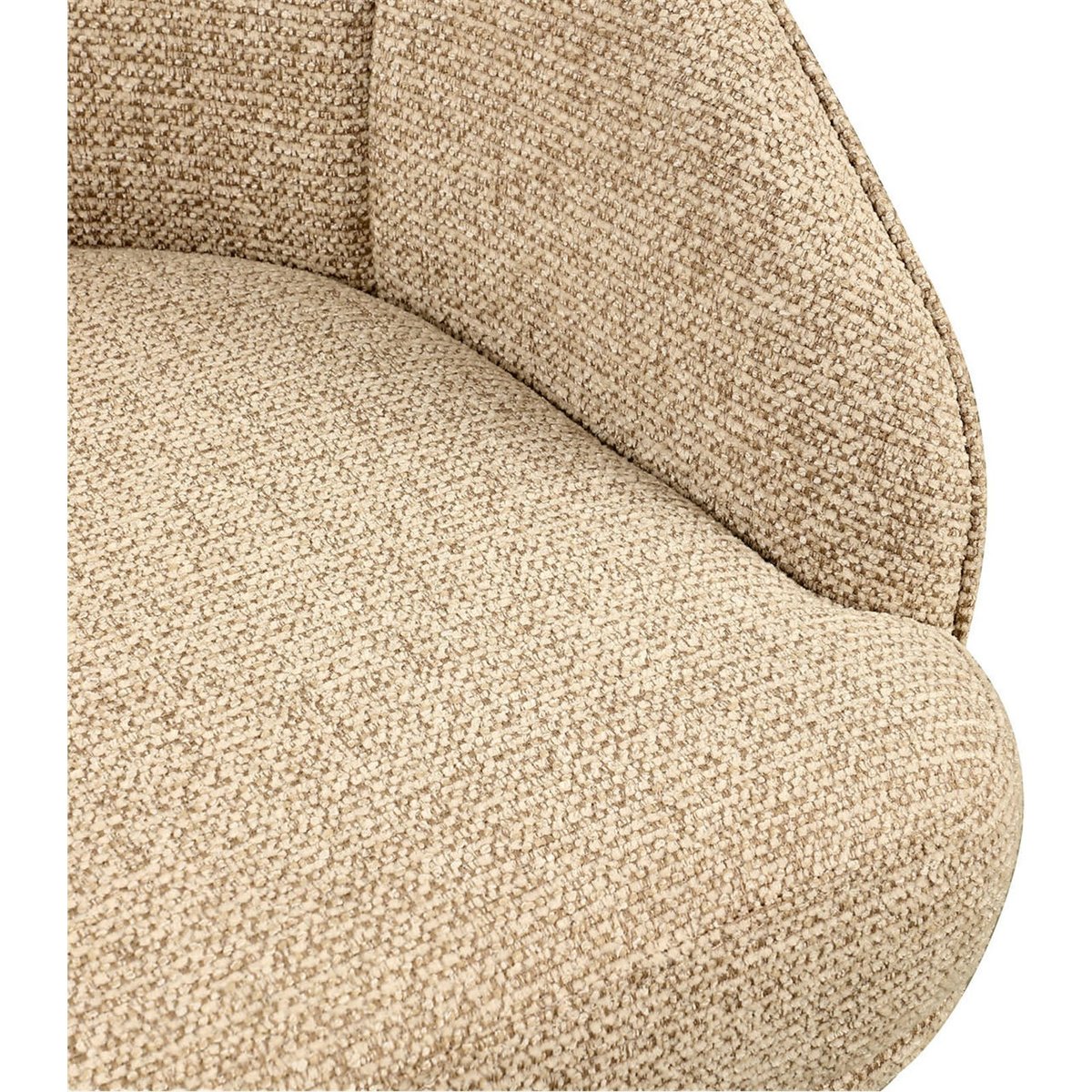 Chaise de salle à manger pivotante beige naturel et bronze, RECOLLECTION