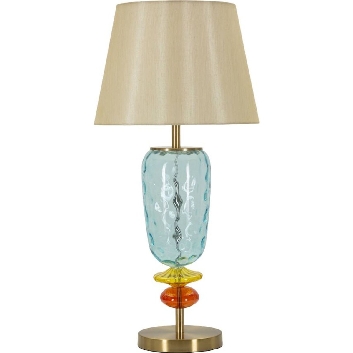 Lampe à poser verre soufflé abat-jour tissu GLAM multicolore, RECOLLECTION