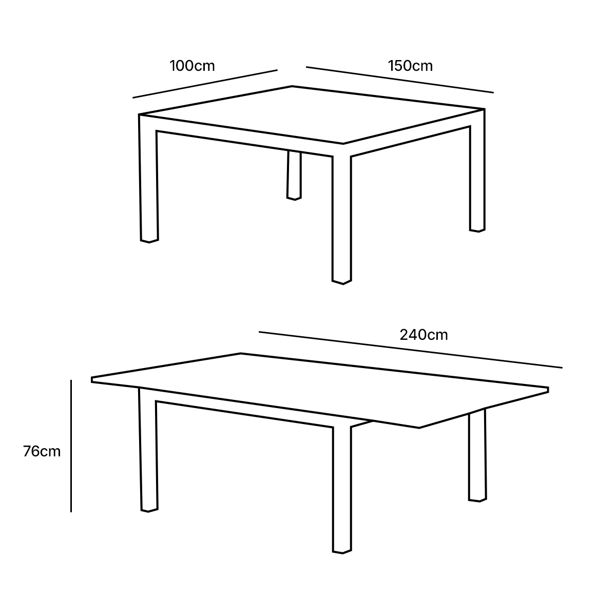 Table en aluminium, plateau teck BALITECK blanc, WILSA GARDEN