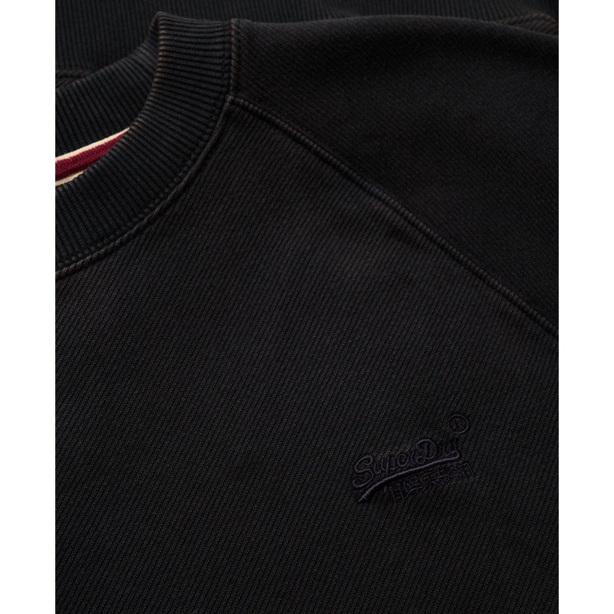 Sweatshirt Essential Logo Raglan Col Rond noir, SUPERDRY