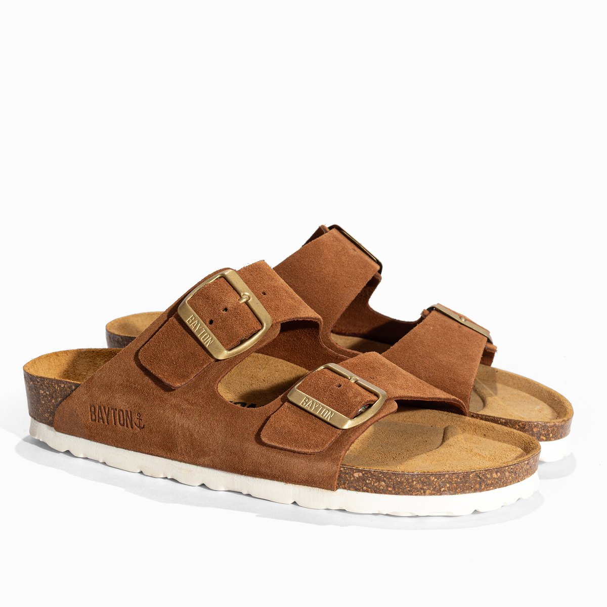 Sandales en cuir suedé ATLAS camel, BAYTON
