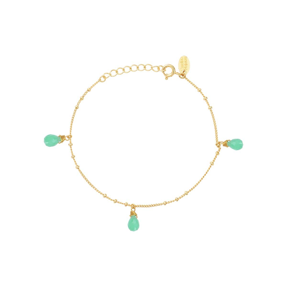 Bracelet chrysoprase doré - danae vert, CAROLINE NAJMAN