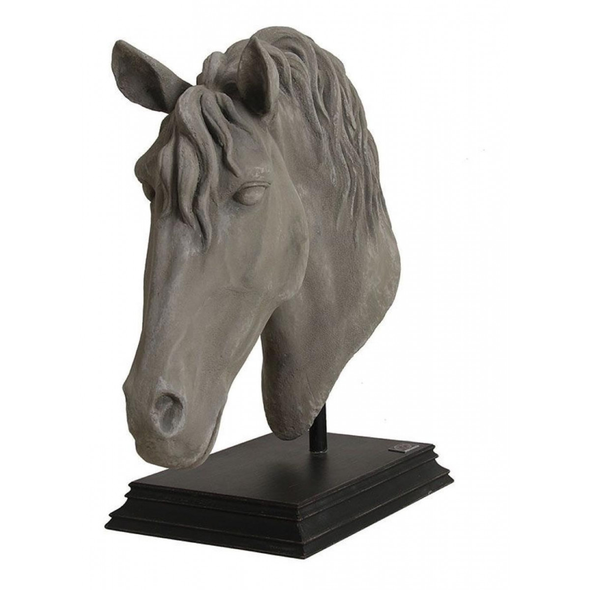 Tête cheval sur socle - BASIQUE gris, INTERIOR'S