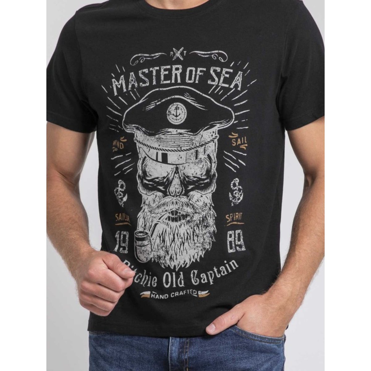 T-shirt Col Rond Pur Coton Jimoscar noir, RITCHIE