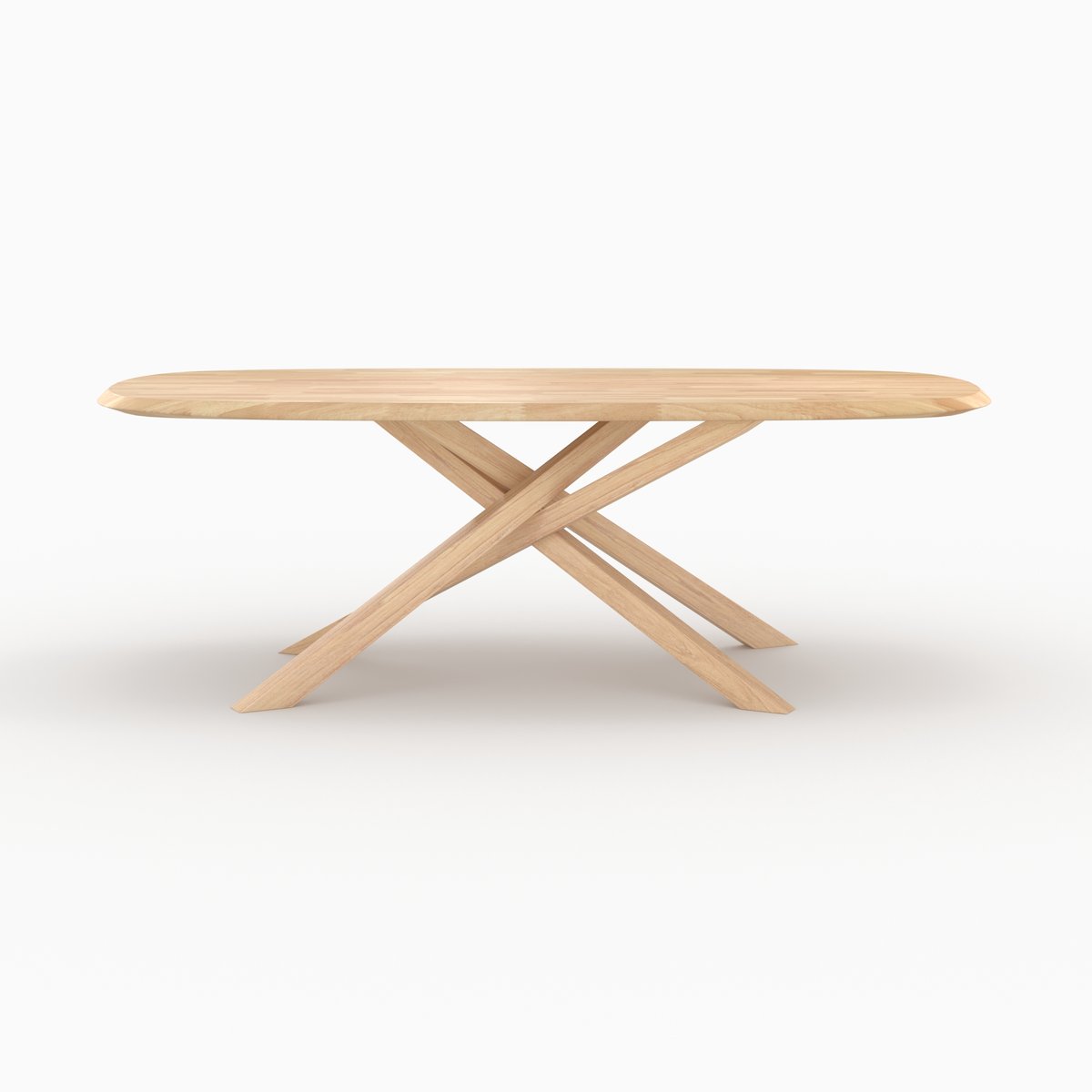 Table rectangulaire en bois d'hévéa massif - ALADIN marron clair, MAISON PAVANE