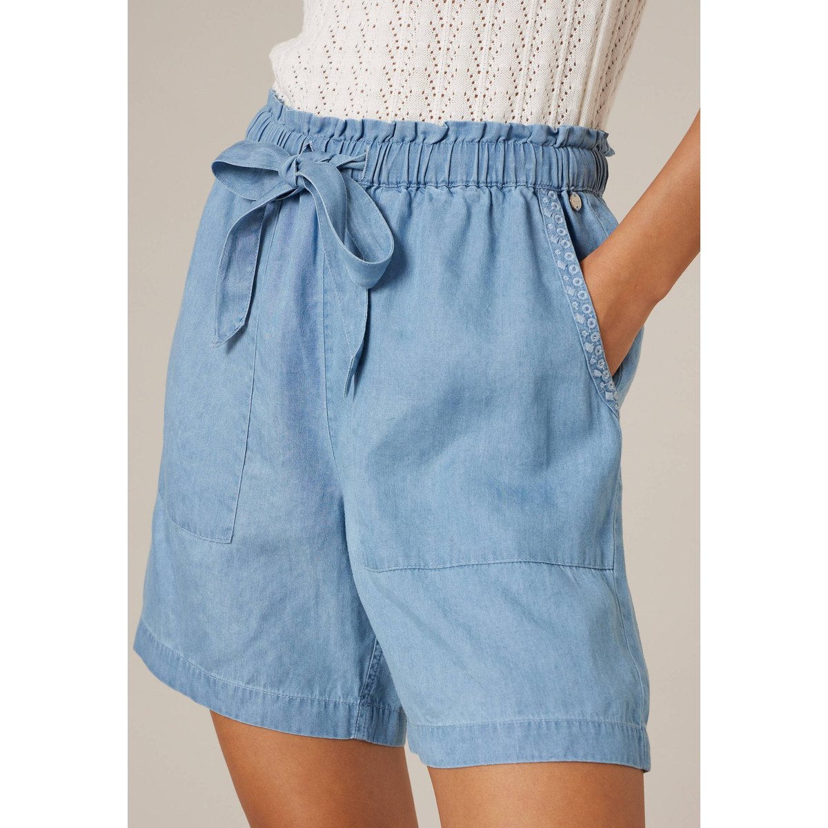 Short ample femme en lyocell SHARMY blue, DEELUXE