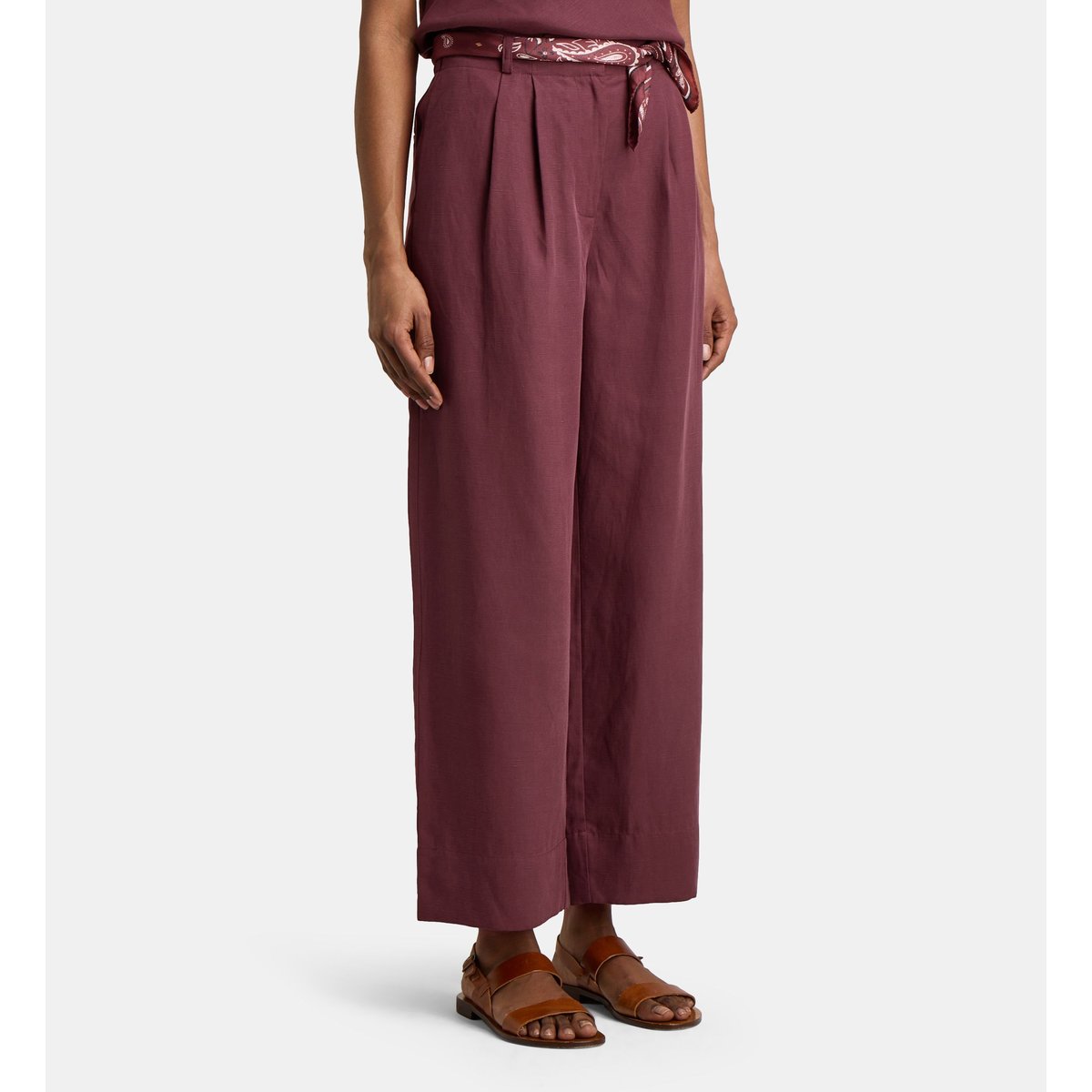 Pantalon karrot large à pinces rose foncé, JODHPUR