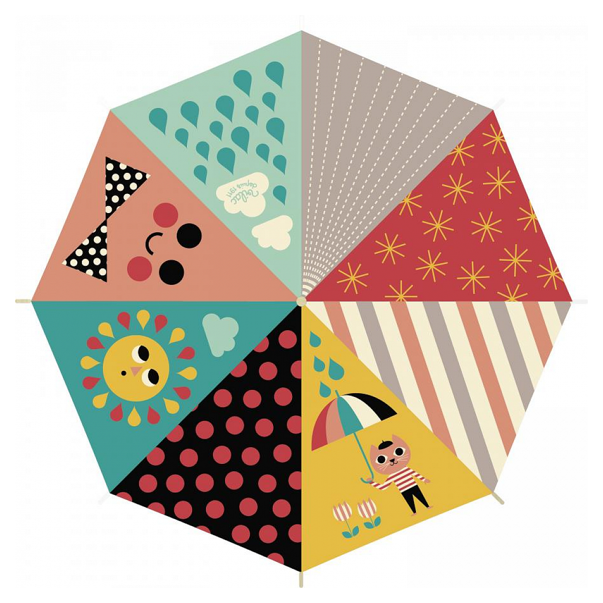 Parapluie Original Chat Ingela P. Arrhenius Protection Amusante Contre la Pluie rouge, VILAC