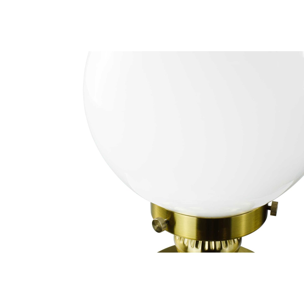 Lampe à poser en verre opalin et métal doré - REJANE blanc et doré, C-CREATION