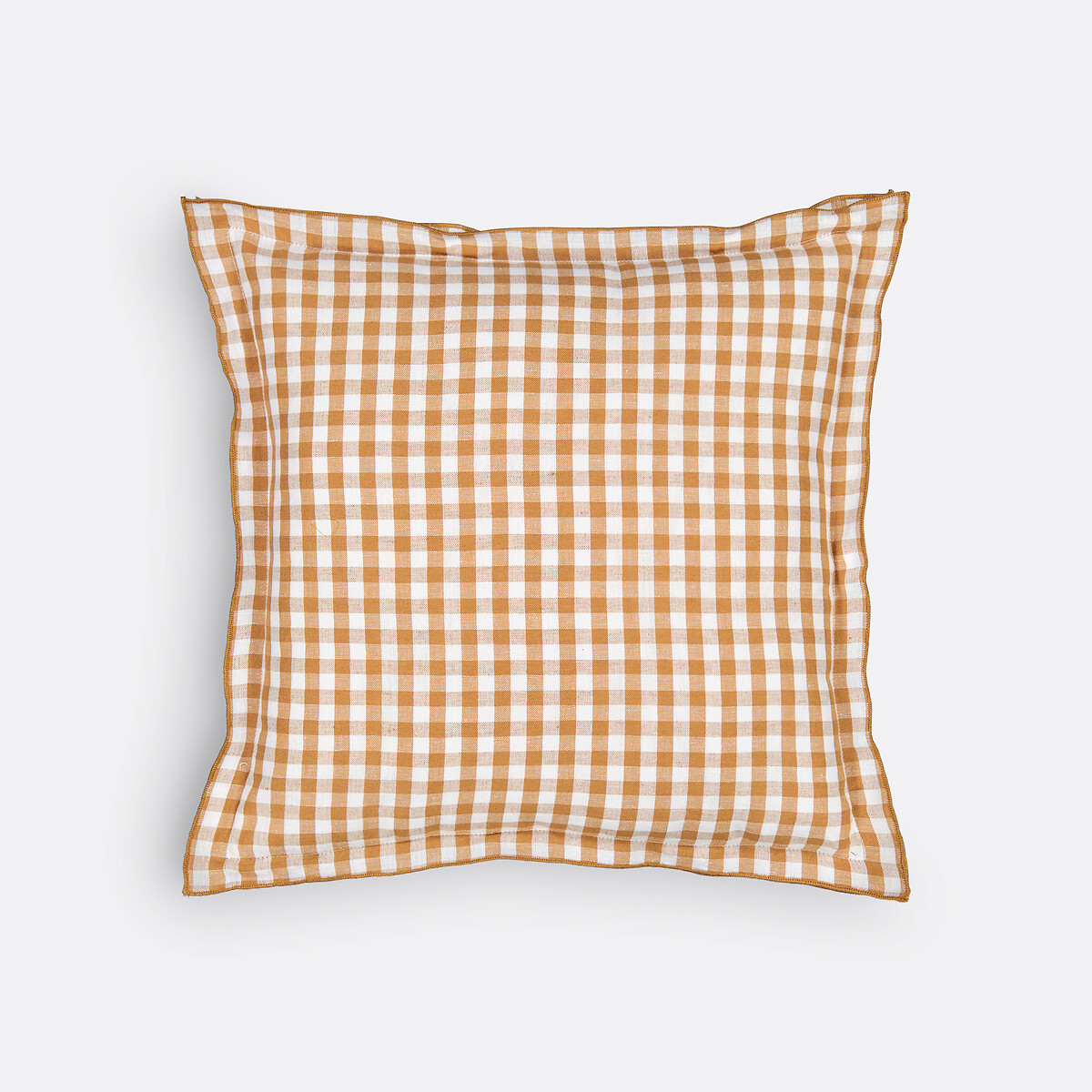 Copricuscino a quadretti cotone e lino, Cottage cannella, LA REDOUTE INTERIEURS