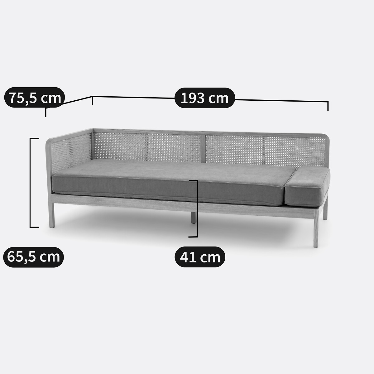 Sofá daybed Scillia verde eucalipto, LA REDOUTE INTERIEURS