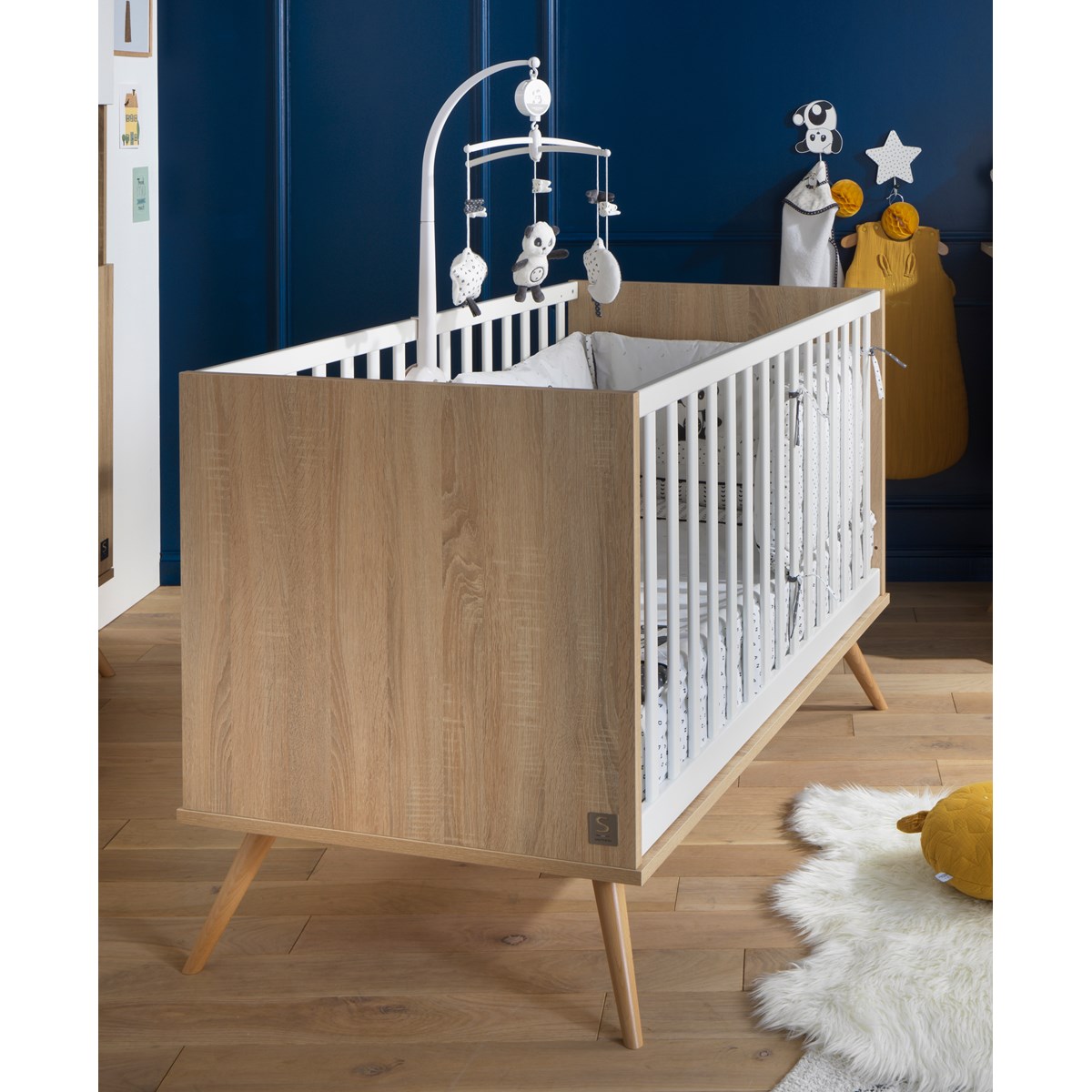 Lit évolutif en bois marron/blanc, SAUTHON