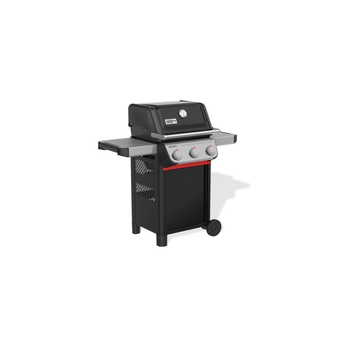 Barbecue gaz Spirit E-310 black 3 brûleurs sur chariot 52x45 cm couleur unique, WEBER