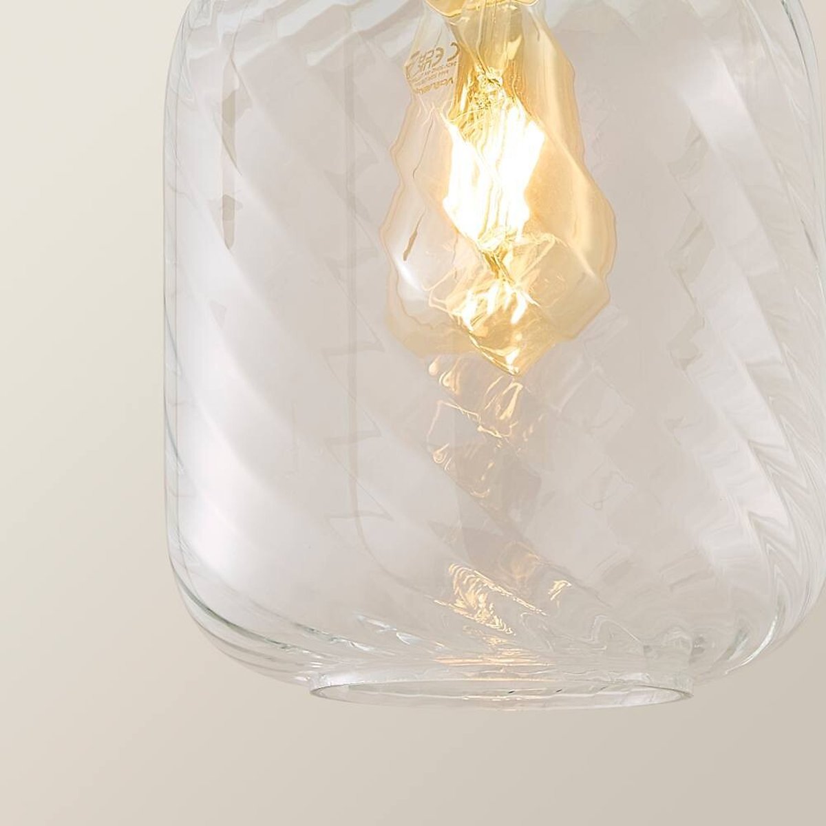 Emerson 3-Light Swirl Glass Diner Pendant Light with Filament Bulbs brushed gold, ÉDITÉ