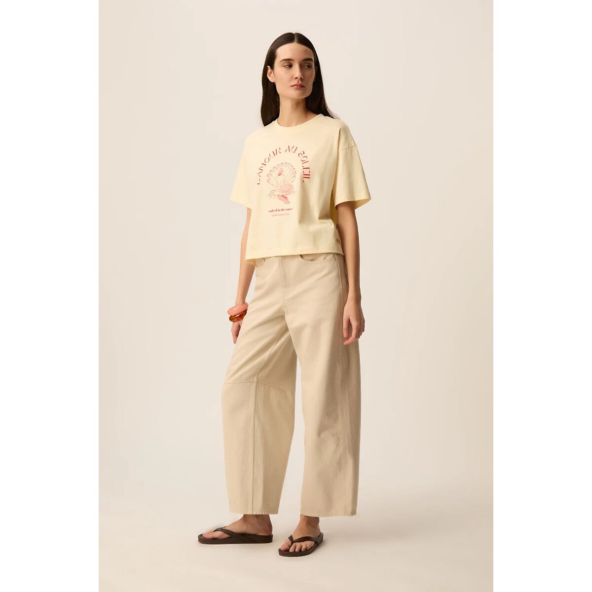 T-shirt manches courtes imprimé, YACOB jaune, DES PETITS HAUTS