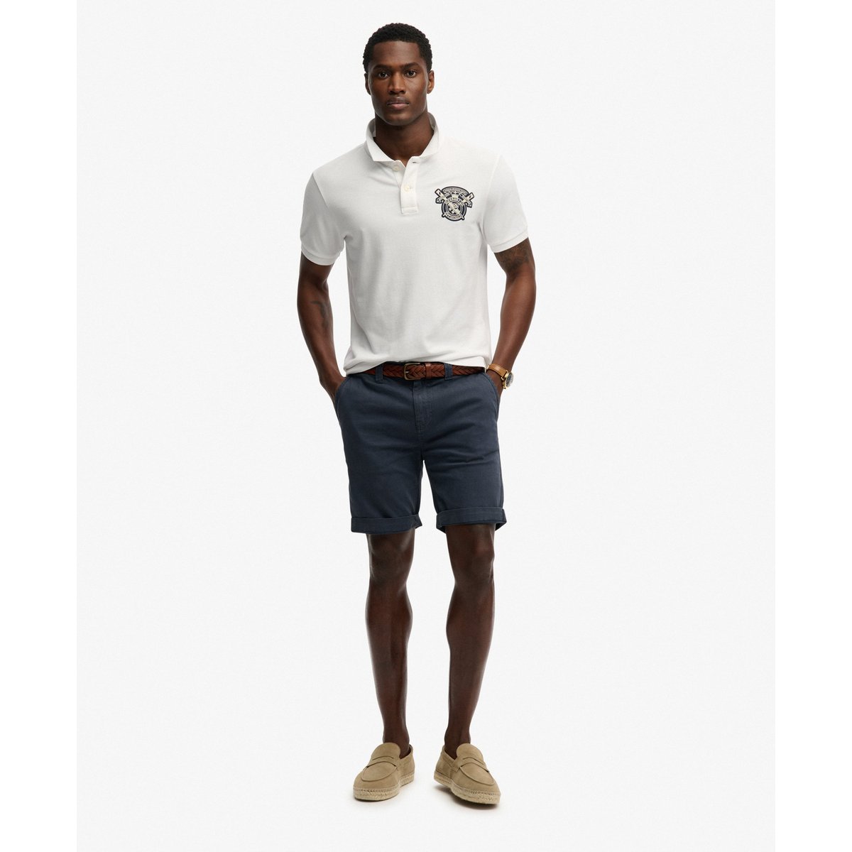Polo Crest coupe décontractée optic, SUPERDRY
