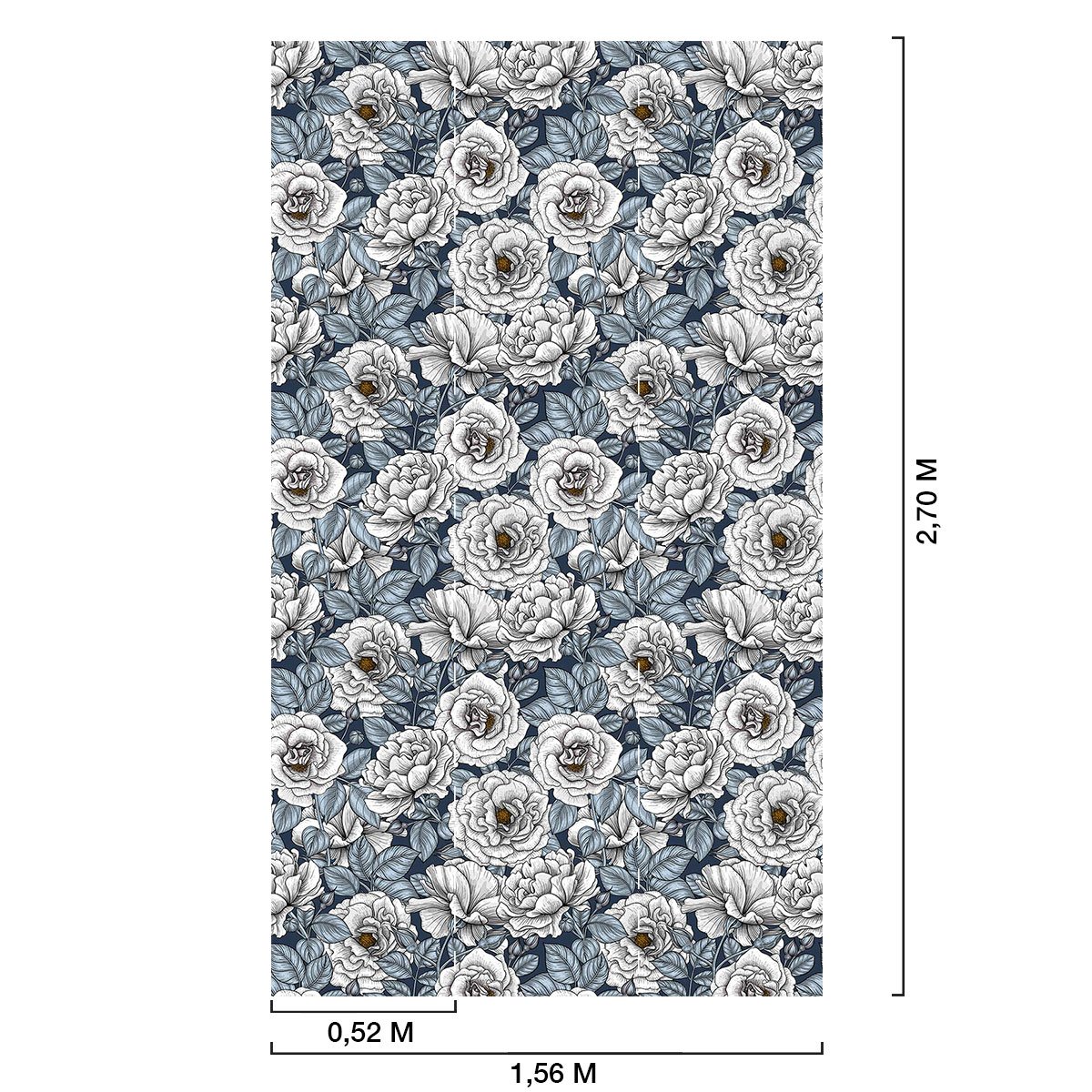 Papier peint campagnes bleues intissé, HEXOA